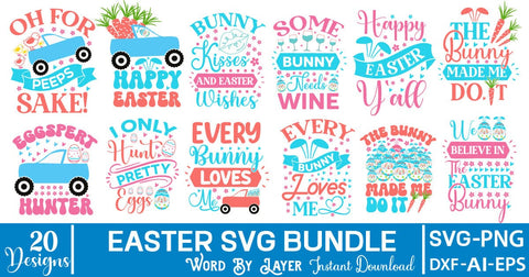 Easter SVG Bundle SVG Cut File SVGs,Quotes and Sayings,Food & Drink,On Sale, Print & Cut SVG DesignPlante 503 