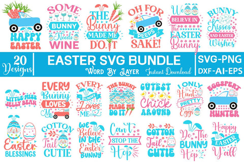 Easter SVG Bundle SVG Cut File SVGs,Quotes and Sayings,Food & Drink,On Sale, Print & Cut SVG DesignPlante 503 