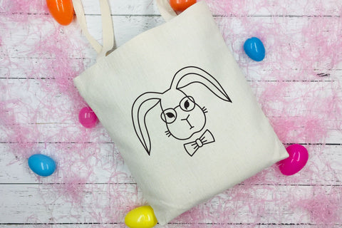 Easter SVG Bunny, Easter Rabbit with Glasses, Bunny SVG. SVG Elinorka 