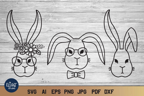 Easter SVG Bunny, Easter Rabbit with Glasses, Bunny SVG. SVG Elinorka 