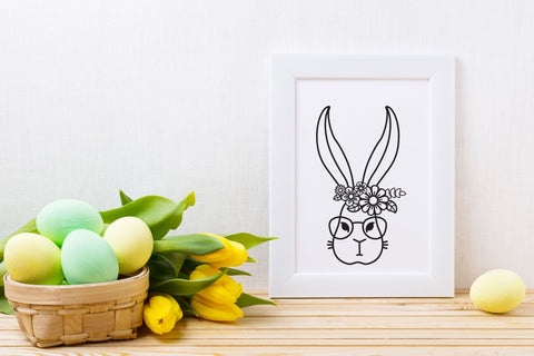 Easter SVG Bunny, Easter Rabbit with Glasses, Bunny SVG. SVG Elinorka 