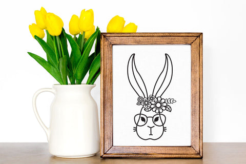 Easter SVG Bunny, Easter Rabbit with Glasses, Bunny SVG. SVG Elinorka 