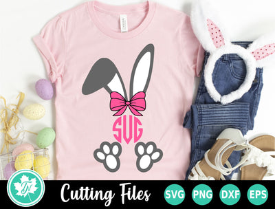 Easter SVG | Bunny Monogram SVG | Girl Easter SVG SVG TrueNorthImagesCA 