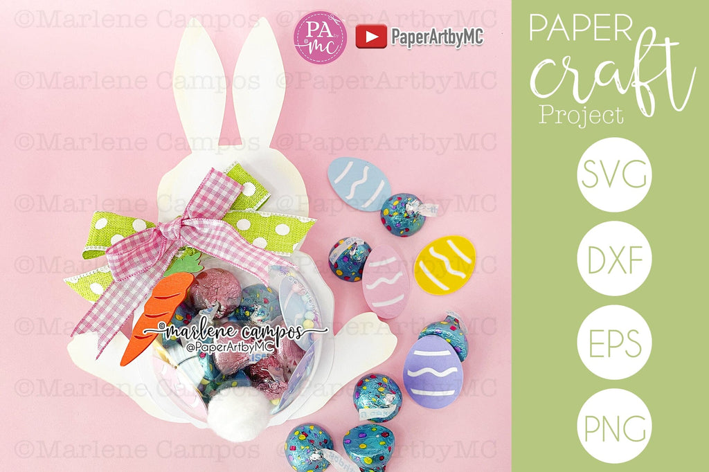 Easter SVG Candy Holder Dome | Bunny with Carrot | Cut files - So Fontsy