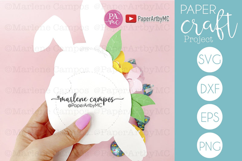 Easter SVG Candy Holder Dome | Bunny with Flowers | Cut files - So Fontsy