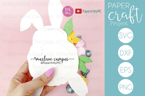 Easter SVG Candy Holder Dome | Bunny with Flowers | Cut files SVG Marlene Campos 