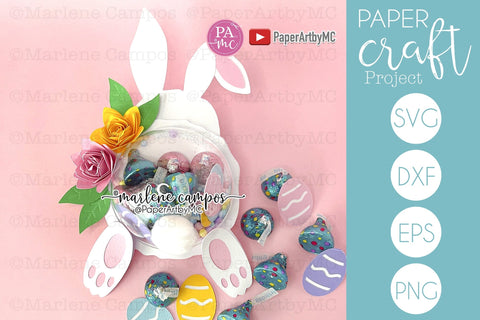 Easter SVG Candy Holder Dome | Bunny with Flowers | Cut files SVG Marlene Campos 