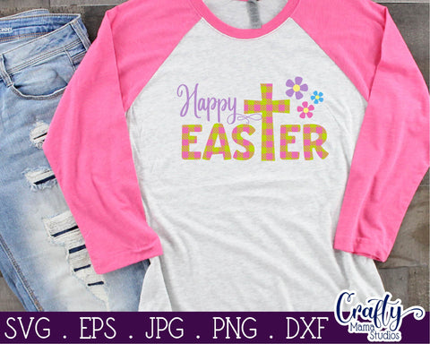 Easter Svg - Christian Easter SVG - Buffalo Plaid Svg - Happy Easter Svg SVG Crafty Mama Studios 