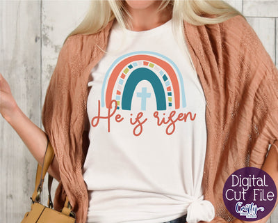 Easter Svg, Christian Easter Svg, He Is Risen, Religious SVG Crafty Mama Studios 