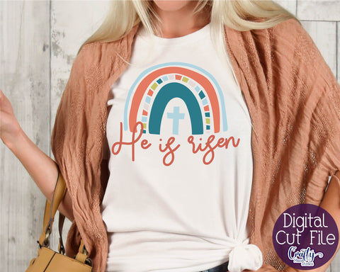Easter Svg, Christian Easter Svg, He Is Risen, Religious SVG Crafty Mama Studios 