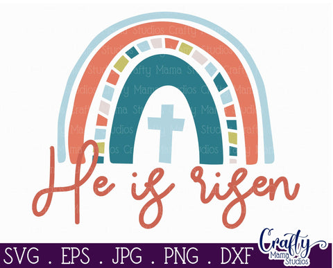 Easter Svg, Christian Easter Svg, He Is Risen, Religious SVG Crafty Mama Studios 