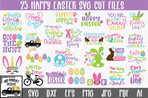 Easter SVG Cut File Bundle - Includes 25 Designs SVG Old Market 