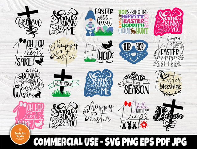 Easter SVG Cut Files | Funny Easter Quotes | Svg Bundle | Kids Easter Signs | Svg Files for Cricut | Happy Easter Svg | Silhouette Cut Files SVG TonisArtStudio 