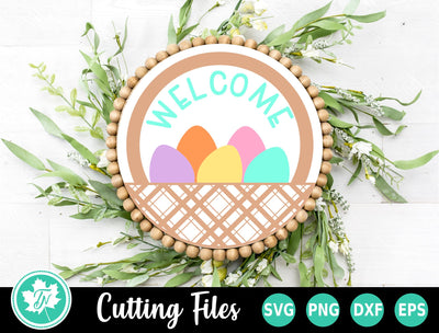 Easter SVG | Easter Basket Round Sign SVG TrueNorthImagesCA 