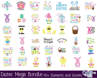 Easter Svg, Easter Bundle, Easter Bunny, Easter Mega Bundle SVG Crafty Mama Studios 