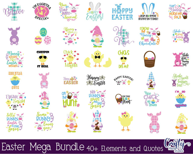 Easter Svg, Easter Bundle, Easter Bunny, Easter Mega Bundle SVG Crafty Mama Studios 