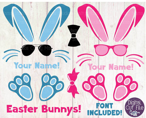 Easter SVG, Easter Bunny Ears, Easter Monogram, Easter Bunny SVG Crafty Mama Studios 