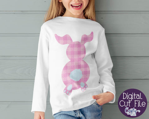 Easter SVG, Easter Bunny SVG, Buffalo Plaid Bunny Shirt File SVG Crafty Mama Studios 