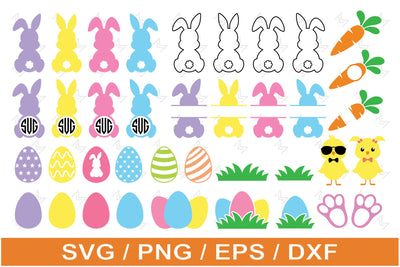 Easter SVG, Easter Bunny SVG, Eggs SVG, PNG, EPS, DXF. SVG SailorMoonDigitals 