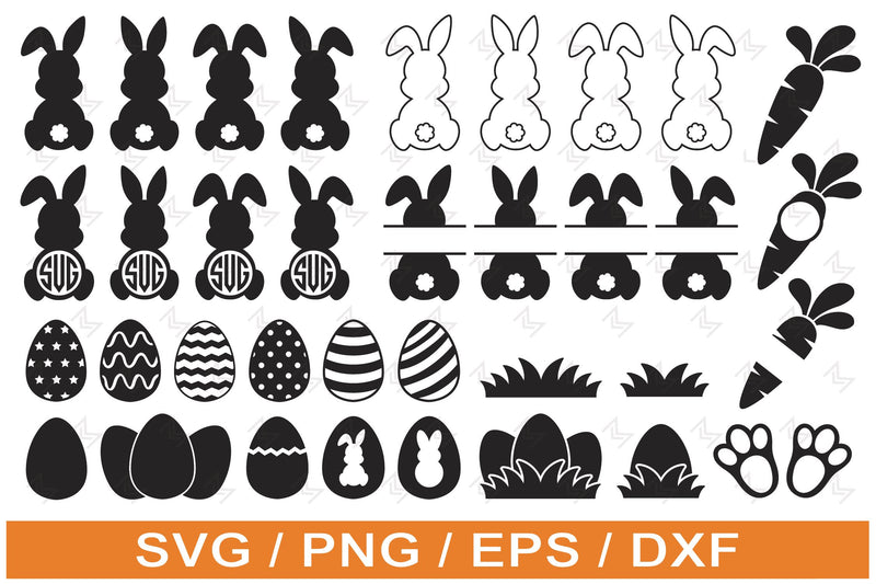 Easter SVG, Easter Bunny SVG, Eggs SVG, PNG, EPS, DXF SVG SailorMoonDigitals 