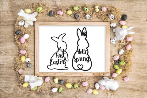 Easter svg, Easter bunny svg, My first easter, Easter Glowforge SVG Createya Design 