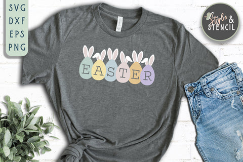 Easter SVG - Easter Bunny SVG Style and Stencil 