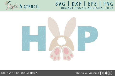Easter SVG - Easter Bunny SVG Style and Stencil 