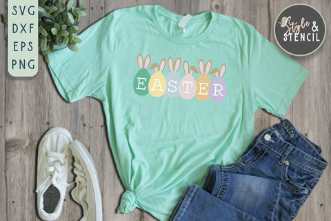 Easter SVG - Easter Bunny SVG Style and Stencil 