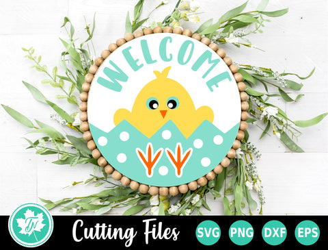 Easter SVG | Easter Chick Round Sign SVG TrueNorthImagesCA 