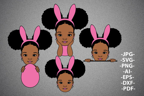 Easter Svg, Easter Girl, Easter Bundle Svg, Egg, Easter Day Svg, Peekaboo Girl Svg, Afro Girl Svg, African American, Easter Cut file SVG 1uniqueminute 