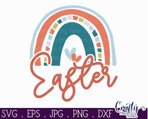 Easter SVG, Easter Round Sign, Welcome Sign Easter Rainbow SVG Crafty Mama Studios 