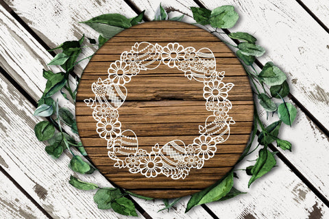 Easter SVG, Easter Wreath SVG, Floral Monogram Frame. SVG Elinorka 