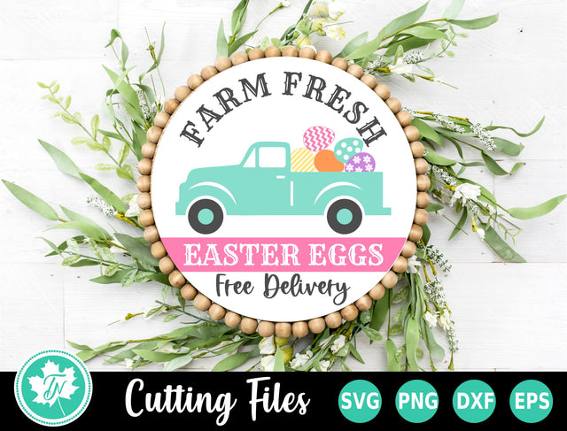 Easter SVG | Fam Fresh Easter Eggs Round Sign SVG TrueNorthImagesCA 