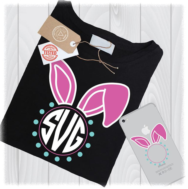 Easter SVG Files, Easter Bunny SVG, Bunny Ears Svg, Bunny Svg, SVG, Easter Monogram Svg, Bunny Monogram Svg, Monogram Svg, Svg File SVG My Sew Cute Boutique 