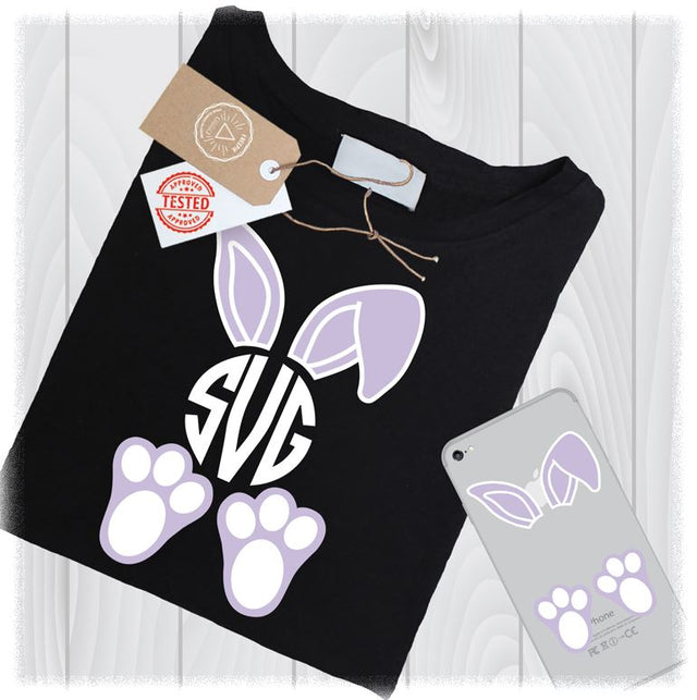 Easter SVG Files, Easter Bunny Svg, Bunny Monogram SVG, Bunny Svg, Easter Monogram Svg, SVG, Monogram Svg, Rabbit Svg, Bunny Ears Svg SVG My Sew Cute Boutique 