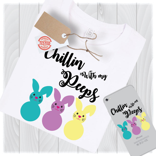 Easter SVG Files, SVG, Peeps SVG, Chillin with My, Bunny Svg, Easter Bunny Svg, Svg File, With My Peeps, Svg Files, Peep Svg, Easter Peeps SVG My Sew Cute Boutique 