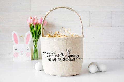 Easter SVG - Follow The Bunny He Has The Chocolate SVG Simply Cutz 