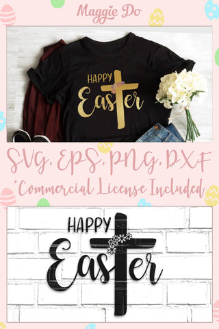 Easter SVG, religious Easter shirt with christian Cross, cut file SVG Maggie Do Design 