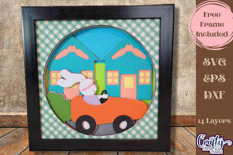 Easter Svg Shadow Box 3D Layered Easter Bunny Carrot Car Svg SVG Crafty Mama Studios 