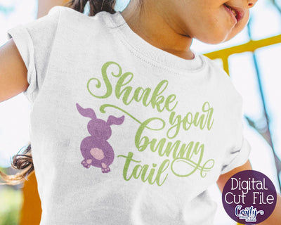 Easter Svg, Shake Your Bunny Tail, Easter Bunny Kids Shirt SVG Crafty Mama Studios 