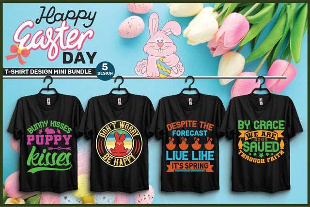 Easter T-shirt Designs - Mini Bundles-5,Easter SVG Bundle, Easter SVG, Happy Easter SVG, Easter Bunny svg, Retro Easter Designs svg, Easter for Kids, SVG SH_Tee store 