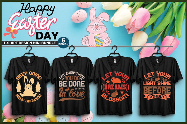 Easter T-shirt Designs - Mini Bundles-5,Easter SVG Bundle, Easter SVG, Happy Easter SVG, Easter Bunny svg, Retro Easter Designs svg, Easter for Kids, SVG SH_Tee store 