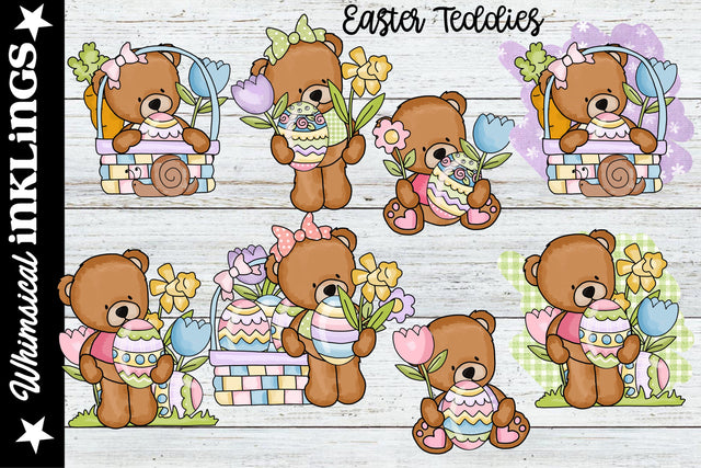 Easter Teddies Sublimation Clipart Sublimation Whimsical Inklings 