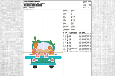 Easter Truck 1 Embroidery Designs Embroidery/Applique DESIGNS SvgOcean 