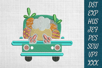 Easter Truck 1 Embroidery Designs Embroidery/Applique DESIGNS SvgOcean 