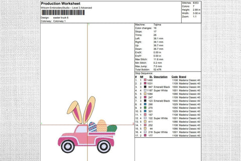 Easter Truck 2 Embroidery Designs Embroidery/Applique DESIGNS SvgOcean 