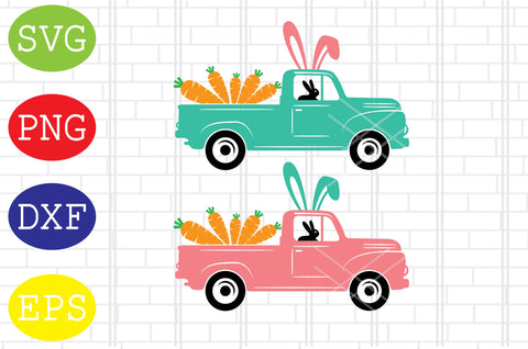 Easter Truck Carrot (3) Svg, Easter Bunny Svg, Happy Easter Svg, Png, Eps, Dxf Files SVG DigitalSvgFiles 
