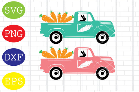 Easter Truck Carrot (5) Svg, Easter Bunny Svg, Happy Easter Svg, Png, Eps, Dxf Files SVG DigitalSvgFiles 