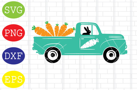Easter Truck Carrot (5) Svg, Easter Bunny Svg, Happy Easter Svg, Png, Eps, Dxf Files SVG DigitalSvgFiles 