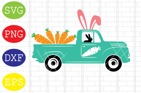 Easter Truck Carrot (6) Svg, Easter Bunny Svg, Happy Easter Svg, Png, Eps, Dxf Files SVG DigitalSvgFiles 